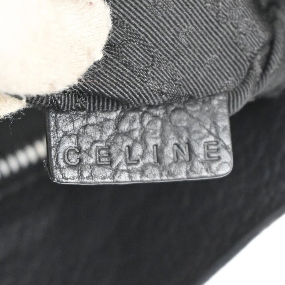CELINE Logo Bittersweet Hobo Shoulder Tote Hand Bag Leather Black SHW 75RL829 - Picture 11 of 15